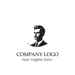 a man silhouette black and white illustration for logo company vector image