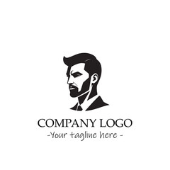 a man silhouette black and white illustration for logo company vector image