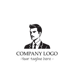 a man silhouette black and white illustration for logo company vector image