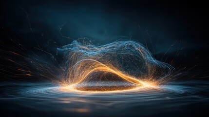 Abstract energy burst, swirling light