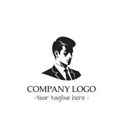 a man silhouette black and white illustration for logo company vector image