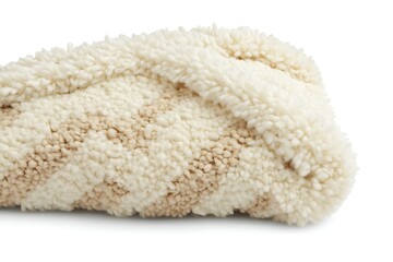 Cozy Sherpa Blanket, Soft, Texture, Cream, Beige, Isolated, Studio, Interior Design