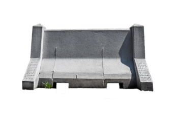 Concrete barrier road fence Isolated on transparent or white background
