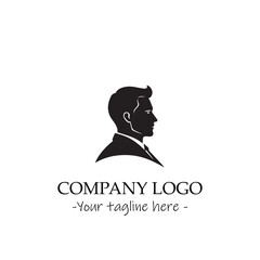 a man silhouette black and white illustration for logo company vector image