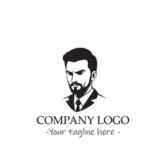 a man silhouette black and white illustration for logo company vector image