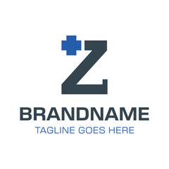 Obraz premium Letter Z Plus Medical Health Logo, symbolizing medical care, health, and wellness