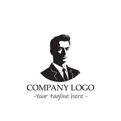 a man silhouette black and white illustration for logo company vector image