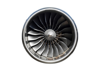 Jet engine for airplanes Isolated on transparent or white background