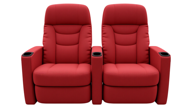 Ready to binge watch? these red theater seats are calling your name! get yours today and relax in style transparent background