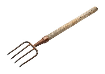 Obraz premium Old pitchfork for hay Isolated on transparent or white background