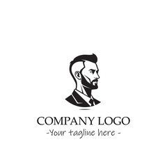 a man silhouette black and white illustration for logo company vector image