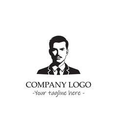 a man silhouette black and white illustration for logo company vector image