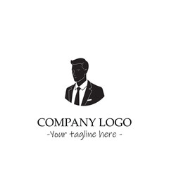 a man silhouette black and white illustration for logo company vector image