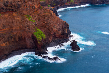 Big storm waves in Porto Moniz, on the Madeira Atlantic coastline