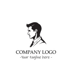 a man silhouette black and white illustration for logo company vector image