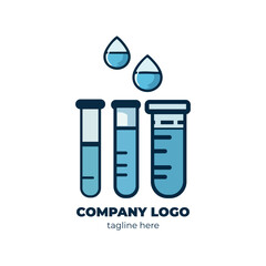 Laboratory healthcare logo featuring professional biotechnology research branding clinical diagnostics pharmaceutical industry molecular science chemistry test tube icon and innovative medical emblem 