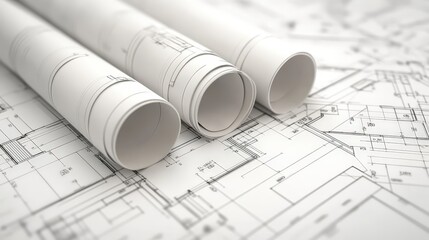 Rolled Architectural Blueprints   House Plans Design