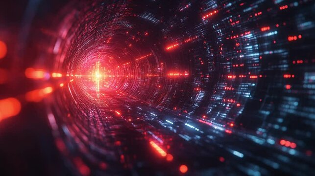 A 3D concept of a hacker controlling a botnet to launch a brute force attack on an encrypted login page. 356
