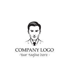 a man silhouette black and white illustration for logo company vector image