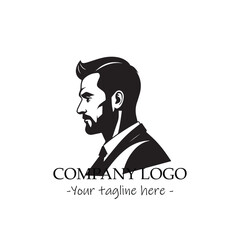 a man silhouette black and white illustration for logo company vector image