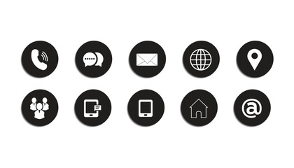 Connect Icons. Contact us icon set. Set of Icons for social networking