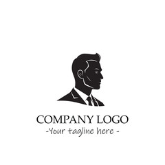 a man silhouette black and white illustration for logo company vector image