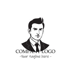 a man silhouette black and white illustration for logo company vector image