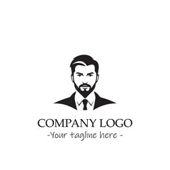a man silhouette black and white illustration for logo company vector image