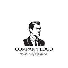 a man silhouette black and white illustration for logo company vector image