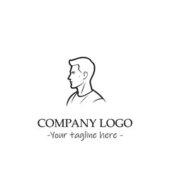 a man silhouette black and white illustration for logo company vector image