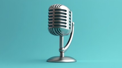 Modern 3D Rendered Microphone Icon on Bright Background