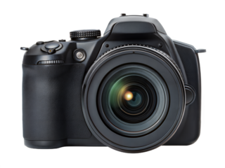 Digital photo camera isolated on transparent background. Png