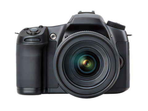 Digital photo camera isolated on transparent background. Png