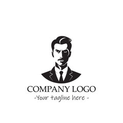 a man silhouette black and white illustration for logo company vector image
