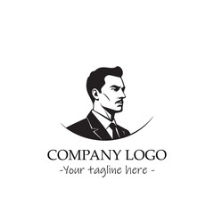 a man silhouette black and white illustration for logo company vector image