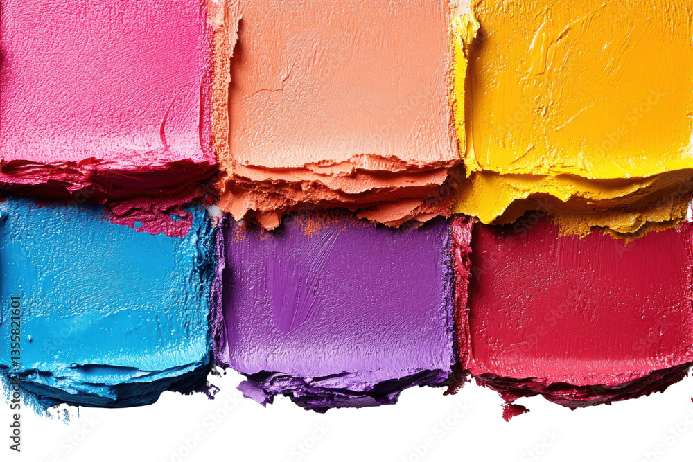 Poster vibrant paint swatches in an array of colors, perfect for creative projects and artistic inspiration