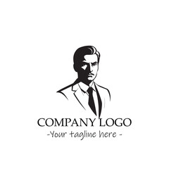 a man silhouette black and white illustration for logo company vector image