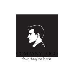 a man silhouette black and white illustration for logo company vector image