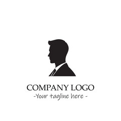 a man silhouette black and white illustration for logo company vector image