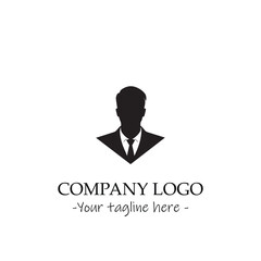 a man silhouette black and white illustration for logo company vector image