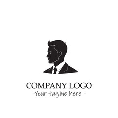 a man silhouette black and white illustration for logo company vector image
