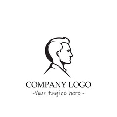 a man silhouette black and white illustration for logo company vector image
