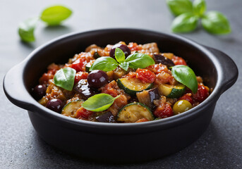 Traditional Italian Ratatouille in Rustic Bowl