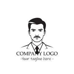 a man silhouette black and white illustration for logo company vector image
