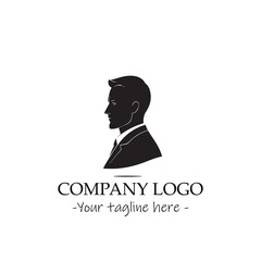 a man silhouette black and white illustration for logo company vector image