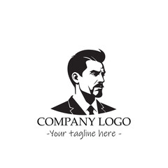 a man silhouette black and white illustration for logo company vector image