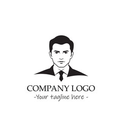a man silhouette black and white illustration for logo company vector image