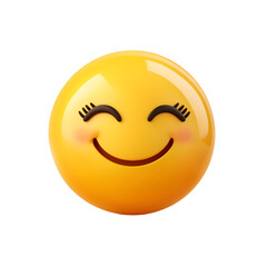 Fototapeta premium Emotion 3d cartoon icon. Yellow round emoticon