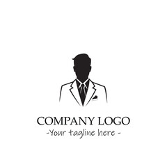 a man silhouette black and white illustration for logo company vector image