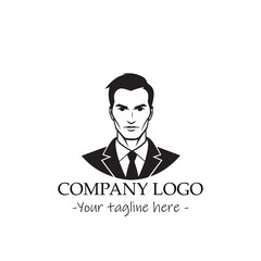 a man silhouette black and white illustration for logo company vector image